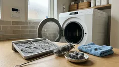 ドラム式の乾燥が遅い原因は奥のホコリかも 100均ブラシでできる乾燥経路の掃除手順