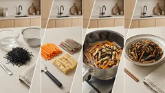 作り置きに便利：炒めてから煮るだけで味しみがいい基本のひじき煮（人参・こんにゃく・油揚げ）