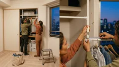 押入れが本気のクローゼットに変わる、穴あけ不要の突っ張り収納アイデア