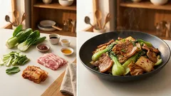 フライパンひとつで簡単主菜:青梗菜と豚肉のキムチ炒め、シャキッと仕上げるコツ