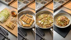 フライパンひとつで簡単「油揚げと白菜とちくわのうま煮」甘辛でごはんが進む